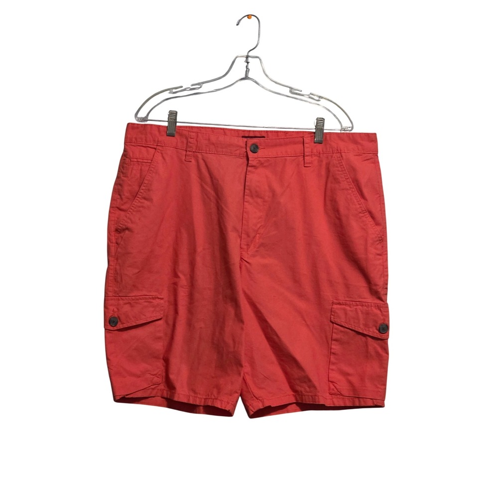 Merona Mens Cargo Shorts Coral Orange Size 38 Cotton Blend Utility Shorts